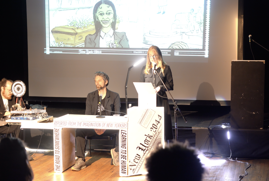 NY2044 Issue 4 Launch Event: Noah Fischer, along with the speakers.